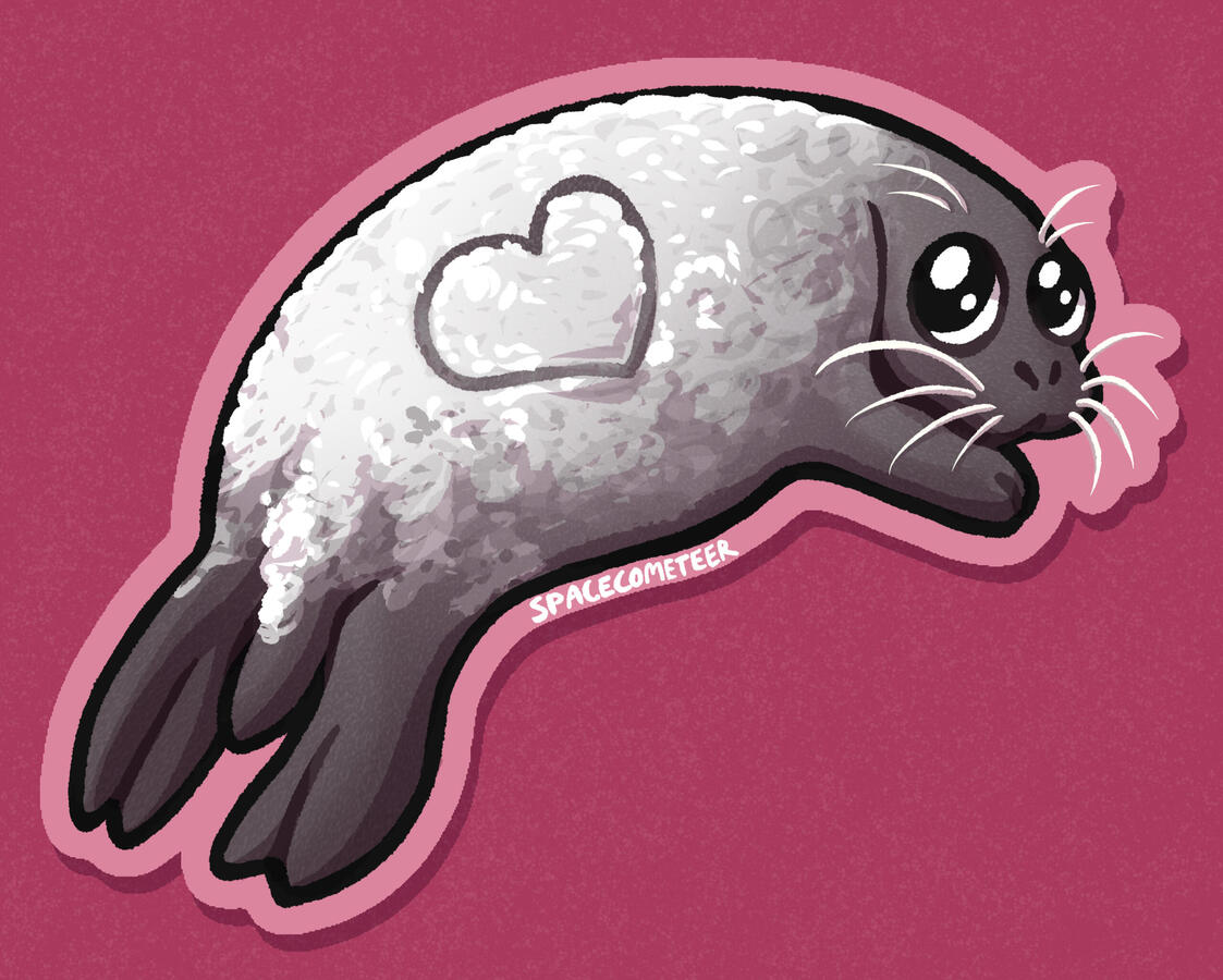 A design of a seal that was made into a sticker!